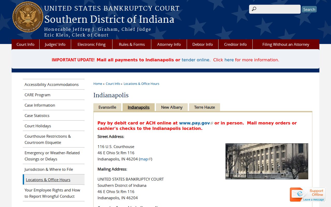 Farmland court records and Indianapolis bankruptcy division boundary